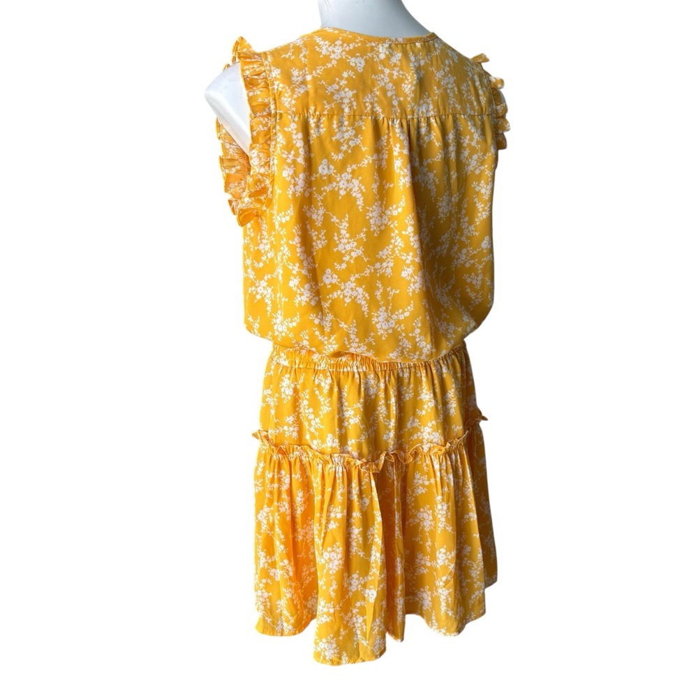 NWT, Pinch Tiered Ruffle Floral Blouse Cap Sleeve Elastic Waist, Sz M - Picture 7 of 15